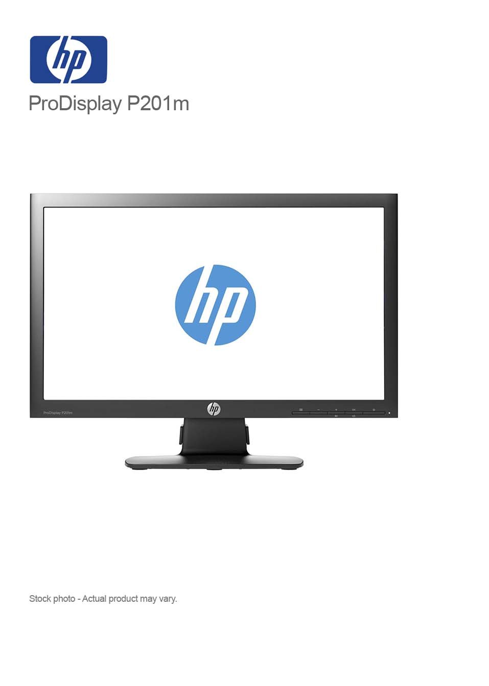 HP ProDisplay P201m 20-inch LED Backlit Monitor 1600x900