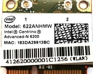 Intel N 6200 622ANHMW AGN 802.11n wireless N Half Mini card