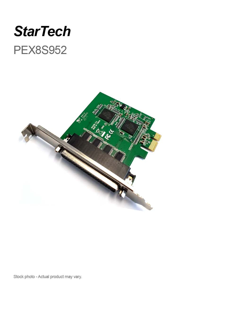 StarTech PEX8S952 8-Port Native PCIe x1 RS232 Serial Adapter Card w/o Cable