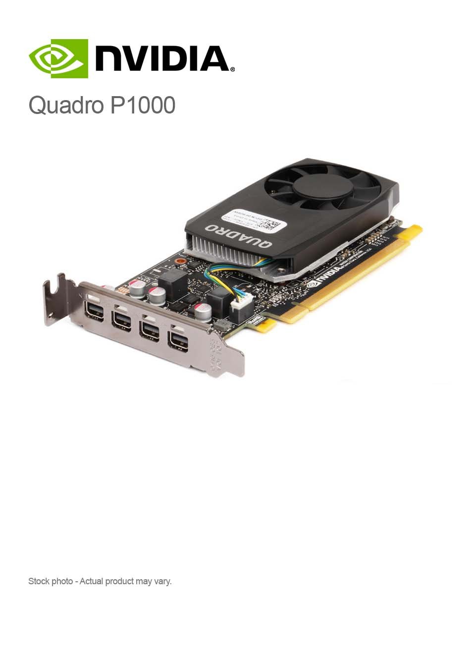 Nvidia Quadro P1000, 4GB GDDR5, 4x Mini DP, Low Profile/Full Height