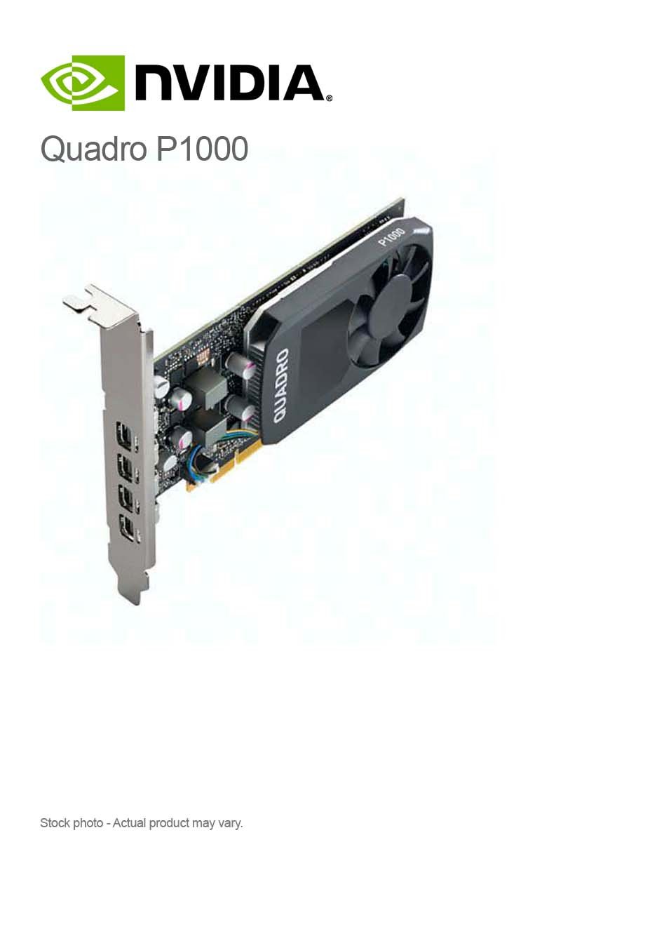 Nvidia Quadro P1000, 4GB GDDR5, 4x Mini DP, Low Profile/Full Height - Image 2